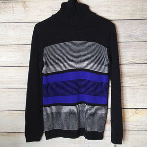 Karen Scott Petite Small Color Block LS Turtleneck